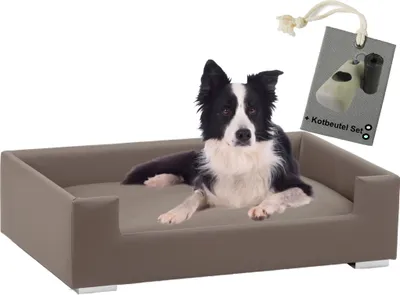 Produktbild von Rohrschneider Hundesofa Hundecouch abwaschbar mit Gassibeutel, Farbe:taupe