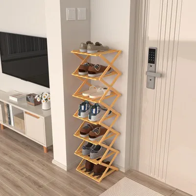 Immagine prodotto di Scaffale verticale e stretto per scarpe, con struttura a 7 ripiani