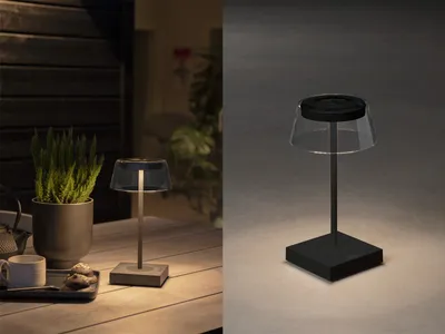 Produktbild von Konstsmide Designer-Tischleuchte Scilla | schwarz | Indoor/Outdoor | USB/Akku | 7816-750