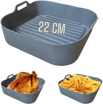 Produktbild von Silikon Backform quadratisch, 22 cm, wiederverwendbar, für Airfryer