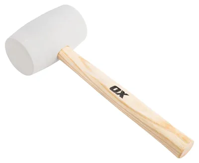 Productafbeelding van Rubberen hamer rubber hamer - Witte kop - 32 oz - 907 g