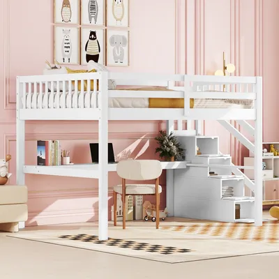 Image de okwish Lit jeunesse 90 x 200 cm avec 2 niches et sommier à lattes, lit enfant rembourré avec tête de lit fleurie – beige (sans matelas)