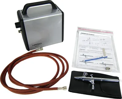 Produktbild von Airbrush Set Sparmax DH-102 mit ARISM Mini Kompressor Druckluft