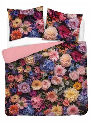 Produktbild von Detexpol Mikrofaser Bettwäsche-Set Bunt Blumen 220x200 cm