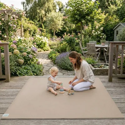 Produktbild von Outdoor Krabbelmatte SanoSoft " Germany" -  100 - 240x1000 cm Sand / Beige