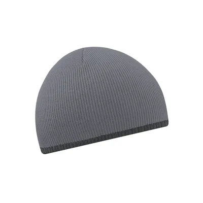 Produktbild von Beechfield Uni Beanie / Mütze / Strickmütze mit Kontrastrand RW242 (Einheitsgröße) (Graphit/Schwarz)