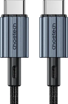 Zdjęcie produktu dla CHOETECH Pleciony kabel USB-C do USB-C PD 60 W, czarny, 1,2 m