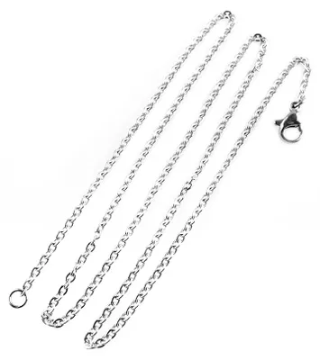 Produktbild von Vintageparts fertige Gliederkette 304 Edelstahl platiniert silberfarben 45cm