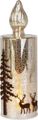 Produktbild von LED Kerze Wintermotiv - Glas - ca. 7x21,5 cm