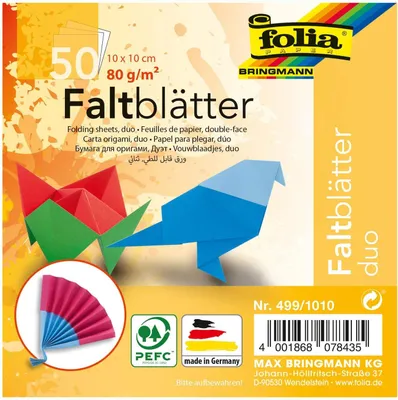 Produktbild von folia Faltblätter "DUO" 100 x 100 mm 50 Blatt