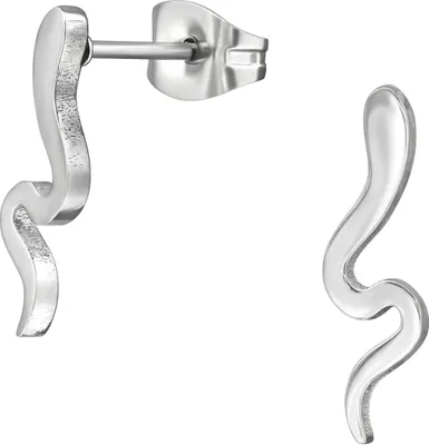 Produktbild von Ohrringe Ohrstecker 316L Chirurgenstahl mit Schlange in verschiedenen Farben Farbe - Silber