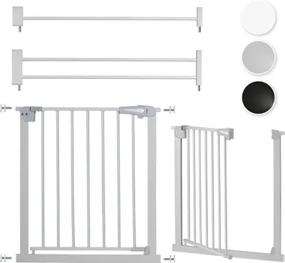 Immagine prodotto di Cancelletto per scale MoMi PAXI - senza cancelli, chiusura automatica, arresto a 90°, 75 - 103 cm, grigio