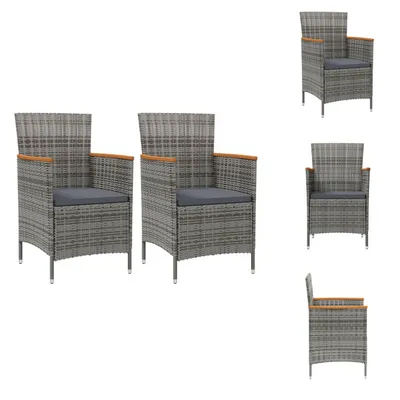 Produktbild von vidaXL Garten-Essstühle 2 Stk. Poly Rattan Grau -  Gartenstühle
