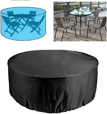 Produktbild von Garten Rund Möbel Abdeckung Tisch Abdeckplane Schutzhaube Möbelschutzhülle 185x110cm