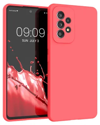 Produktbild von kwmobile Handyhülle für Samsung Galaxy A53 5G Hülle - Case Silikon - Kabelloses Laden - Schutzhülle Cover in Neon Koralle