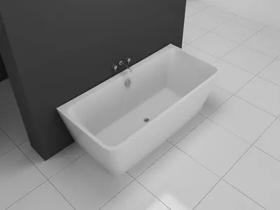 Produktbild von Raumspar-Badewanne 170 x 75 x 58 cm (3-seitig freistehend), BW-IX033