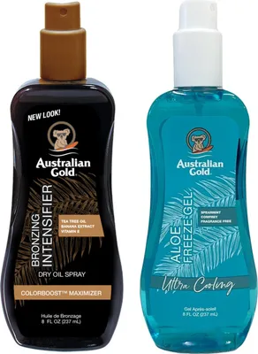 Produktbild von Australian Gold Trockenöl Spray + Aloe Einfriergel