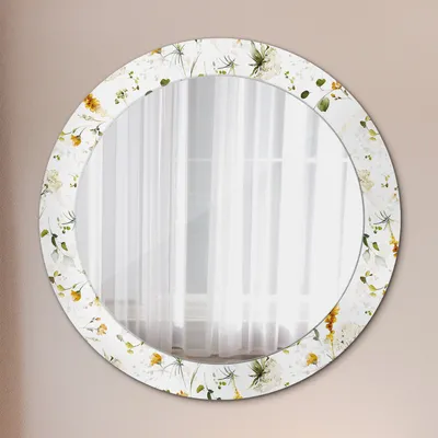 Produktbild von Ø70cm Modern Spiegel - Wandspiegel Wandmontage- Schlafzimmer - Feld Blumen