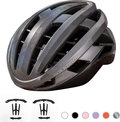 Produktbild von ROCKBROS Fahrradhelm Integrierter Radhelm Unisex M(54-58cm), Silber-glänzend