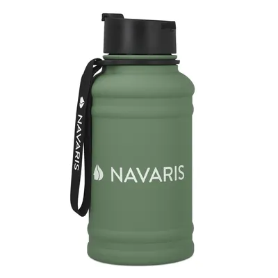 Produktbild von Navaris 1,3 Liter Fitness Trinkflasche - Flasche Gym Bottle - Sport Wasserflasche Water Jug - stabile Sportflasche aus Edelstahl