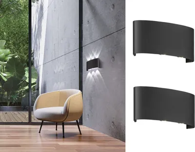 Produktbild von LED Außenwandleuchten 2er Set Schwarz - Up and Down für Fassadenbeleuchtung Haus
