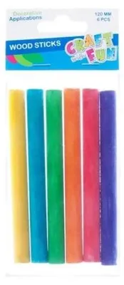 Immagine prodotto di Bastoncini di legno colorati, 6 pezzi - Craft with Fun