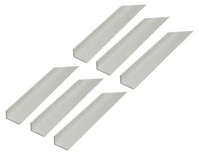 Zdjęcie produktu dla Alberts 6 x profil kątowy, aluminium, anodowane na srebrno, 15 x 10 x 1 mm, długość 2 m