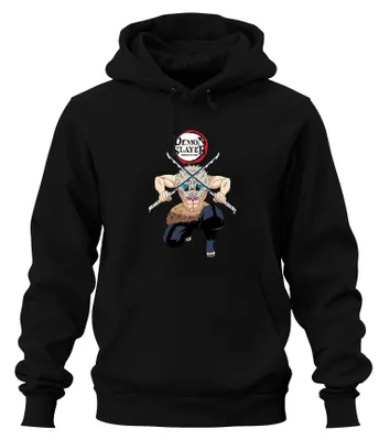 Productafbeelding van Demon Slayer Inosuke Kimetsu no Yaiba, eendermasker, anime, cadeau, uni, hoodie, sweater, zwart, 3XL