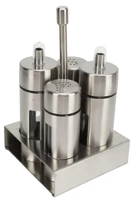 Productafbeelding van Oliezoutcruetset, RVS, azijnfles, shaker, basisstandaard, voor keuken