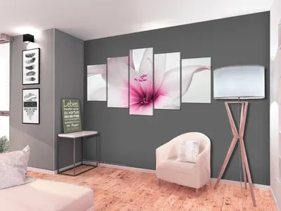 Image de Tableau acoustique Fleurs Fleur 200 x 100 cm Tableaux Mousse acoustique Absorbeur acoustique haute performance Isolation acoustique Toile 5 pièces Tableau mural Acoustique intérieure Isolation acoustique b-B-0247-b-o