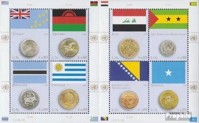 Produktbild von Briefmarken UNO - Wien 2015 Mi 858-865Klb Kleinbogen (kompl.Ausg.) postfrisch Flaggen und Münzen