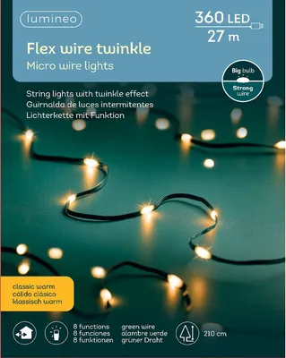 Produktbild von Lumineo LED Micro Lichterkette mit Twinkle Funktionen 2.700 cm 360 Lichter klassisch warm