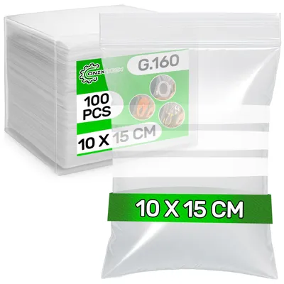 100 Beutel mit Etikettverschluss, 10 x 15 cm, 0,05 mm, PE