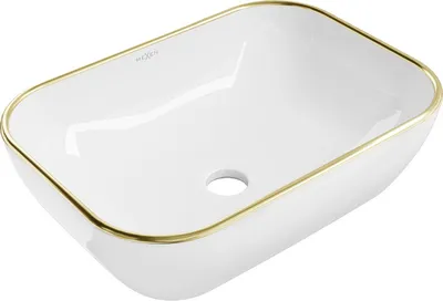 Produktbild von Mexen Rita Aufsatzwaschbecken 50 x 40 cm, Weiß/Gold - 21084505
