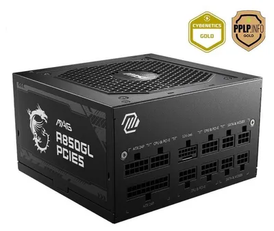 Zdjęcie produktu dla MSI MAG A850GL 850W PCIE5 II 80+ Gold Power Supply (306-7ZP8D11-CE0)