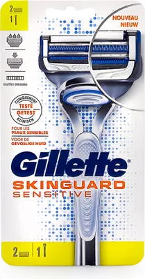 Image de Gillette SkinGuard Sensitive Set de démarrage avec 2 lames de rasoir + manche