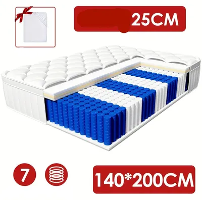 Productafbeelding van Matras - Pocketveringmatras - 7-zone Matras - Ergonomisch Matras - Tweekpersoonmatras - Stevig H3