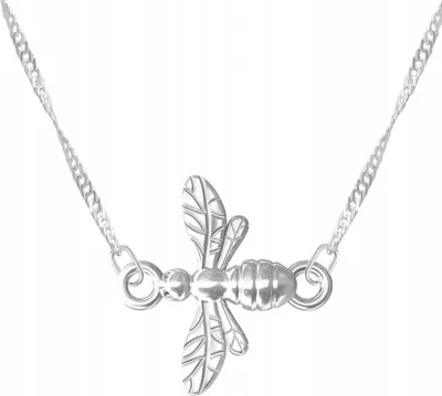 Productafbeelding van Zilveren ketting met een bijenmotief. Materiaal: zilver 925