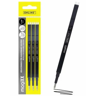Produktbild von ONLINE magiXX - Nachfüllpatrone - nicht dauerhaft - Schwarz - Geltinte - 0.7 mm (Packung mit 3)