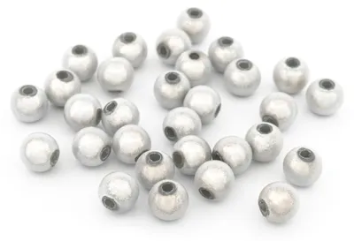 Produktbild von Vintageparts Miracle Perlen Acryl Grau 6mm Holoeffekt 30 Stück