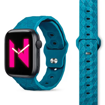 Produktbild von Hexion Armband für Apple Watch Ultra/SE/10/9/8/7/6/5/4/3/2/1, Silikon Loop Sportarmband, 42/44/45/46/49mm - Atlantikblau