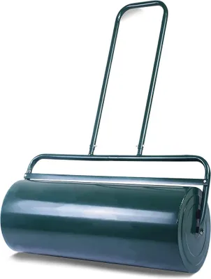 Produktbild von Rasenwalze, 48L/63L Gartenwalze befüllbar mit Wasser & Sand, Rasenroller aus Metall, Graswalze Ackerwalze für Garten & Park (48 L, Grün)