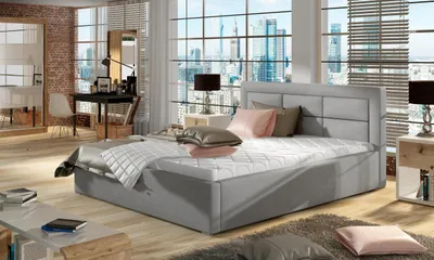 Obrázek produktu pro Čalouněná postel 140x200 SLEEPORA 1 - světle šedá