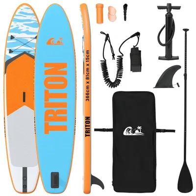 Immagine prodotto di vidaXL Tavola da paddleboard gonfiabile TRITON, 366 x 81 x 15 cm, blu