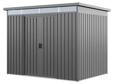 Produktbild von GFP Primeyard Gerätehaus Metall Gartenhaus 220x160x200 cm Geräteschuppen grau