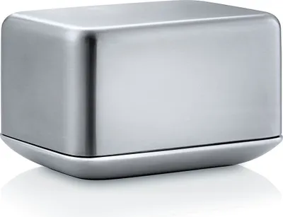 Produktbild von Blomus Basic Butterdose, Small, Butter Dose, Butterschale, Butterbehälter, Edelstahl, für 125 g Butter, 63637