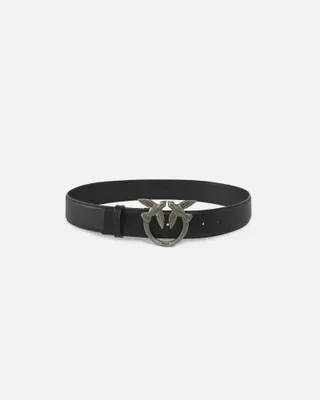 Immagine prodotto di PINKO Pelle cintura Love Berry H4 Belt W90 Black - Old Silver nero