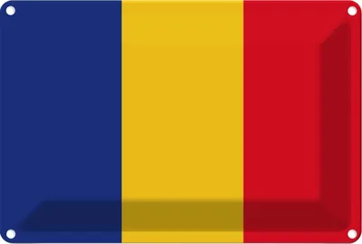 Produktbild von vianmo Blechschild 12x18 cm Rumäniens Romania Flagge Fahne Wappen