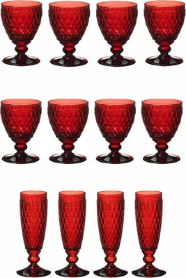 Produktbild von Villeroy & Boch Boston Coloured Weißwein- & Sektgläser Set 12er Set rot