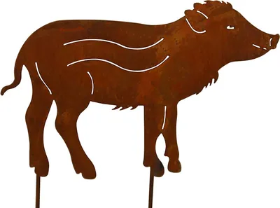 Produktbild von Baby Wildschwein Frischling Edelrost rostige Gartendekoration Gartenstecker Gartendeko 37cm